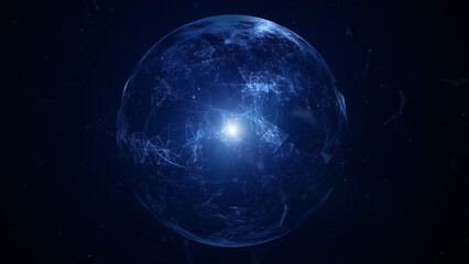 Wall Mural - augmented digital network with lights illustration.