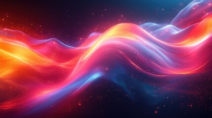 Poster - Dynamic Abstract Light Streaks in Red and Blue with Neon Effects and Motion Blur on Black Background