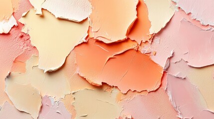 Leinwandbilder - Vibrant pastel textures showcase soft pencil strokes and torn blotches in a warm color palette perfect for artistic inspiration