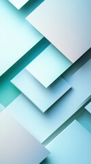 Poster - Modern geometric design with layered shapes in soft blue tones for creative projects and backgrounds