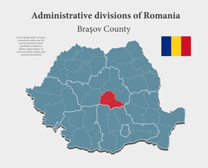 Wall Mural - Vector map Romania - Brasov County