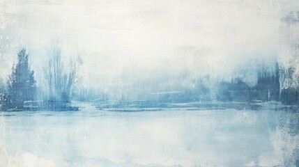 Fototapete - Frosty landscape featuring icy textures and serene winter hues in a cold grunge atmosphere