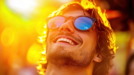 Happy Man Enjoying Sunny Day