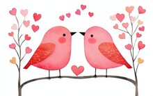 Whimsical Love Birds Valentine Art Free Stock Photo Public Domain whimsical-love-birds-valentine-art-free-stock-photo-public-domain