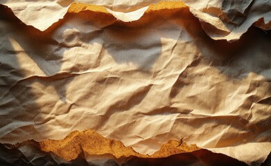 Poster - Brown Textured Cardboard Background Natural Lighting Minimalist Design Vintage Aged Craft Surface