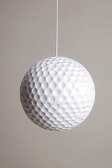 Wall Mural - Modern white pendant light with a unique golf ball texture, ideal for contemporary home or office decor.