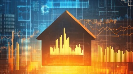 Aufkleber - Professional design showcasing property analysis with data visualizations and market trends in a modern format