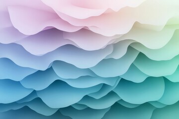 Poster - Curved layers in calming shades of blue and green create a dynamic visual that evokes feelings of modernity and innovation, perfect for technology applications