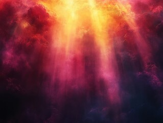 Fototapete - Sparkling Aurora Flare Spectrum Background with Colorful Light Rays and Dreamlike Atmosphere