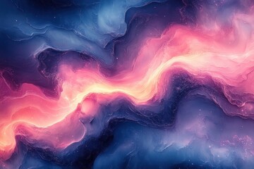Fototapete - Vibrant Pink and Blue Swirly Abstract Background