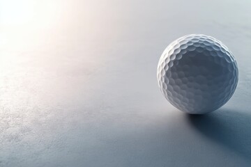 Aufkleber - A white golf ball with textured dimples rests on a clean, glossy surface. Soft shadows enhance the depth and clarity, providing empty space for text or design