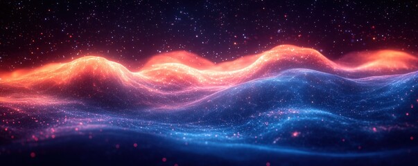 Poster - Vibrant Digital Abstract Background for Technology Communication Neural Networks AI Data Transfer Encryption Multimedia