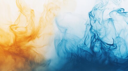 Poster - Abstract patterns created with pencil strokes in shades of blue and orange on a light background