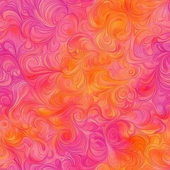 Aufkleber - Vibrant watercolor doodle design features swirling patterns in shades of pink and orange, showcasing artistic expression and creativity