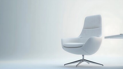 Wall Mural - A white chair is sitting on a white background