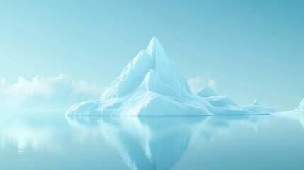 Aufkleber - Majestic ice formation reflecting in calm arctic waters under a soft pastel sky