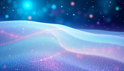 Wall Mural - Abstract Blue Winter Background with Stars and Snowflakes