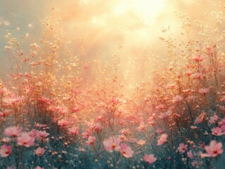 Fototapete - Sparkling Golden Ethereal Spectrum Background