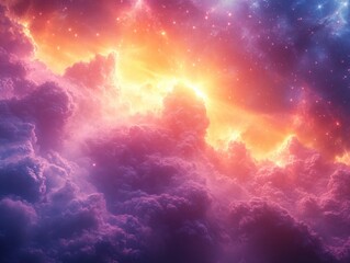 Fototapete - Radiant Light Sparkling Background Abstract Art Dreamy Cosmo Fantasy