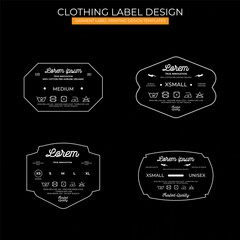 Wall Mural - Black and white Clothing label tag template design	