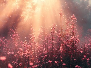 Fototapete - Sparkling Gold Spectrum Background with Ethereal Light Effects