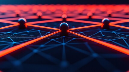 Abstract network connection concept with glowing lines and nodes.