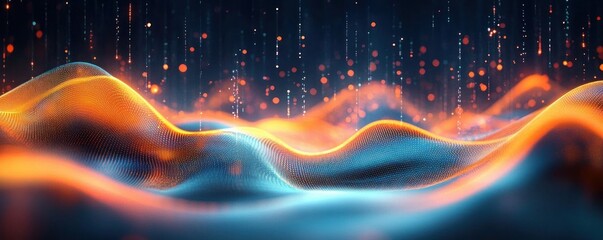 Digital Background for Technology and Networking Communication AI Visualization Data Transfer and Encryption Abstract Cyber Design