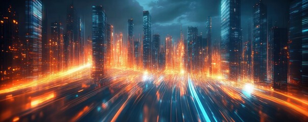 Futuristic Digital Background for AI Neural Networks Data Transmission Encryption and Scientific Research