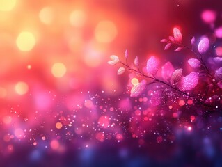 Fototapete - Sparkling Light Background with Bokeh Effect and Pastel Colors