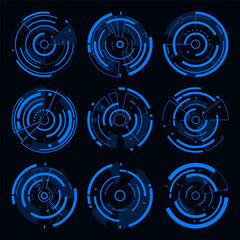 Wall Mural - hi-tech loading hud futuristic cyberpunk style design element.