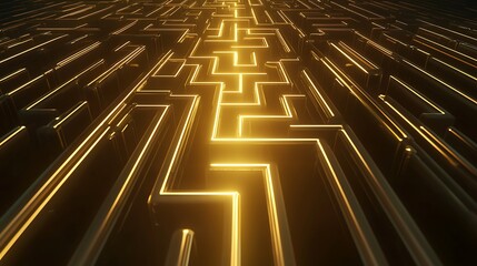 Wall Mural - a long line of yellow lines that are connected to each other