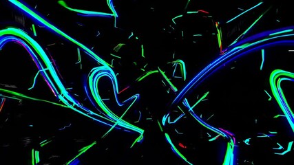 Leinwandbilder - Colorful neon light patterns create a mesmerizing abstract visual experience in a dark environment