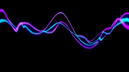 Leinwandbilder - Vibrant sound waves in neon colors create a dynamic visual experience for art and music enthusiasts