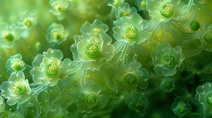 Wall Mural - Photorealistic close-up of crisp, fresh green lettuce leaves, perfect for a healthy 