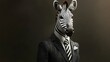 © PixelVault - A stylish zebra dressed in a sleek black and white striped business suit