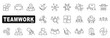 © tutti_frutti - Set of teamwork related line icons. Together, partnership, cooperation etc. Editable stroke. Set 2