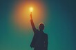 © Cloudyew - Silhouette of Businessman Holding Light Bulb in Startup Concept