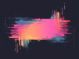 Wall Mural - Abstract glitch art background with vibrant pink, orange, and teal hues.  A digital design perfect for modern projects.