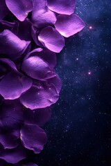 Wall Mural - Purple flowers with stars in the background