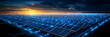 © HQ Assets Project - Vast Solar Farm at Sunset: A 3D Illustration of Renewable Energy