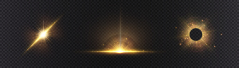Leinwandbilder - Bright vertical flash light effect isolated on transparent background.