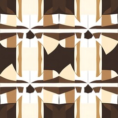 Wall Mural - Abstract Geometric Pattern: Seamless, stylish, and modern, this captivating abstract pattern features a captivating interplay of beige, brown, and white hues in a geometric design.