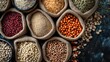© DreamPointArt - Baskets overflowing with diverse grains symbolize fertility and abundance, showcasing the richness of nature's harvest in a rustic setting