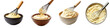 © taelefoto - Whisking Batter in Different Bowls Isolated on White Background for Culinary Use and Recipe Illustrations