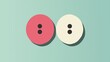 © Sister - Minimalist red and white buttons on teal background