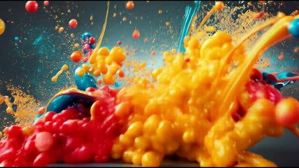 Wall Mural - colored liquid smoke in the water, motion video background, beautiful color dissolving and moving sl