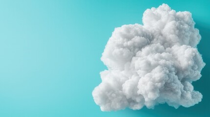 Wall Mural - A large white cloud on a blue background