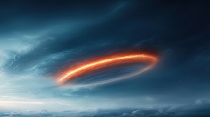 Wall Mural - a black hole in the sky with clouds in the background