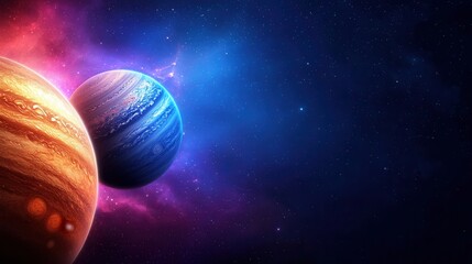 Wall Mural - a couple of planets that are in the sky