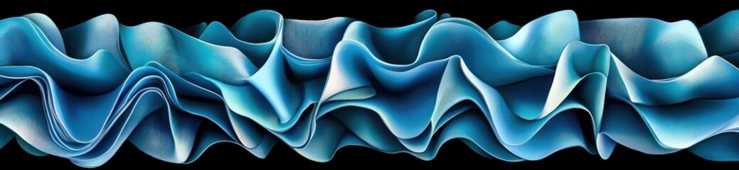 Leinwandbilder - Abstract blue waves flowing seamlessly, creating a dynamic and elegant visual.